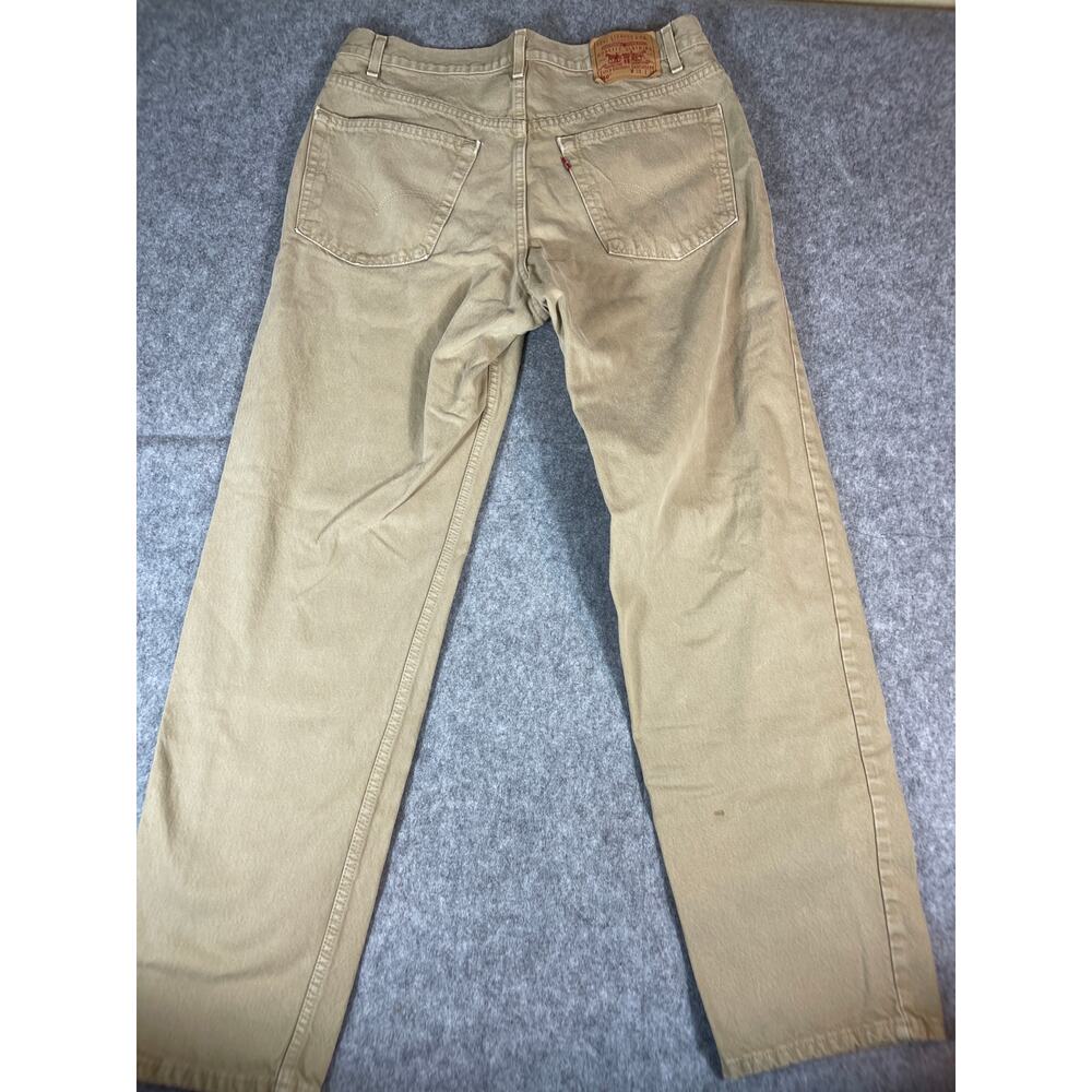 Vintage 80s Levis 550 Relaxed Straight Jeans Mens 35x31 Khaki Red Tab Grunge USA - Picture 2 of 7